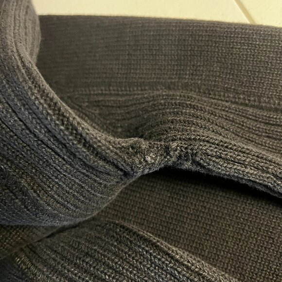 BME Black Washed Distressed Quarter-Zip Sweater - Picture 6 of 7